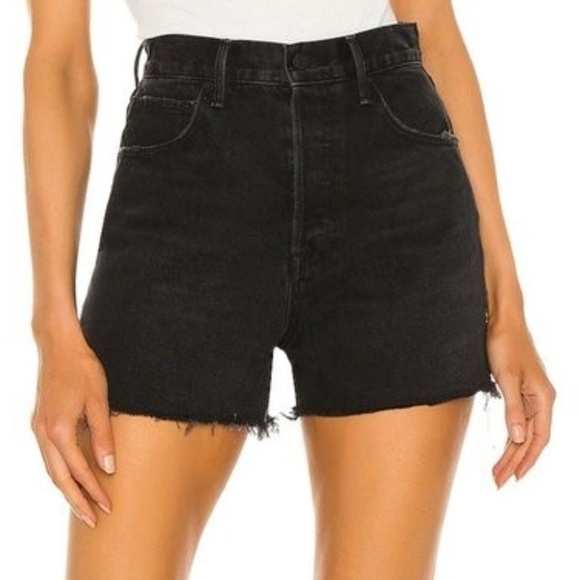 🔥 GRLFRND Jules Super High-Rise Vintage Cut-Off Shorts • Black Wash • Size 29 - Picture 1 of 8